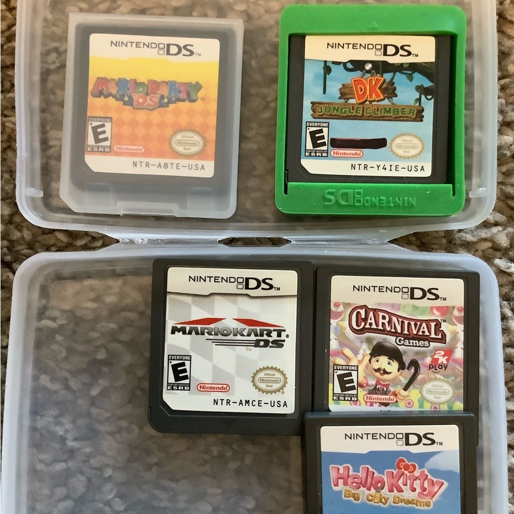 Nintendo Green and Gray DS Game Cartridge Collection